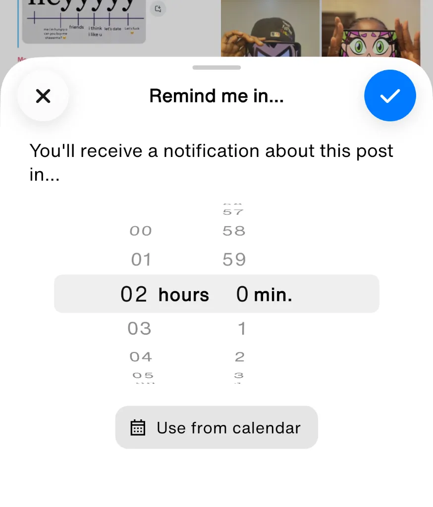 Set reminders for saved posts