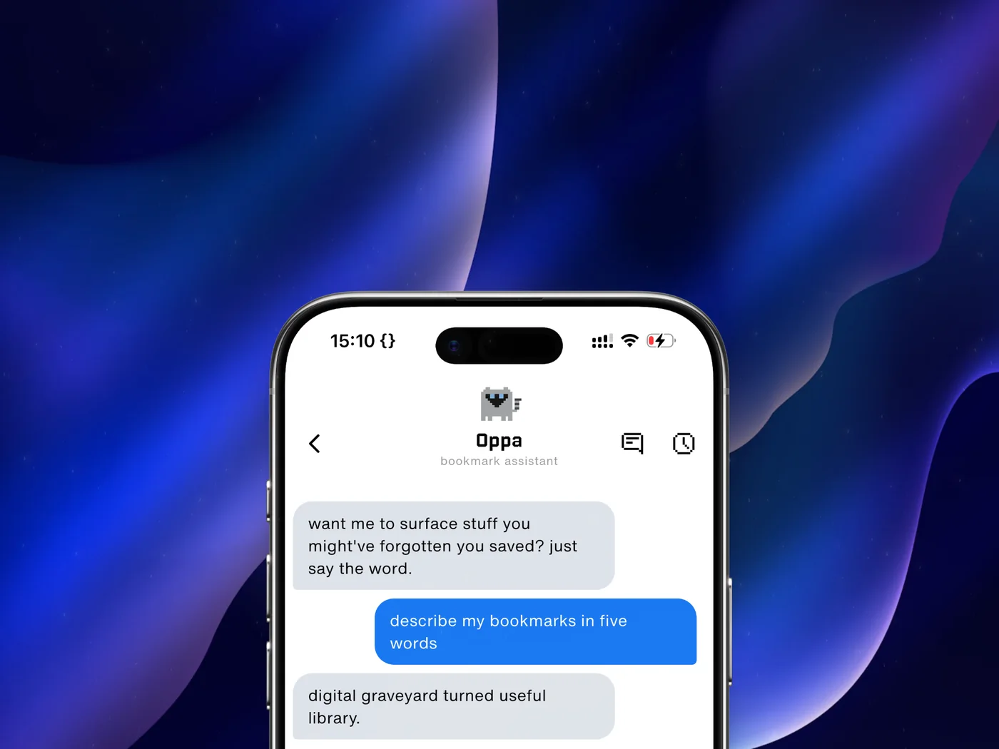 Siloe Chat with Oppa AI assistant answering questions about saved posts